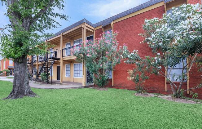 a large lawn in front of a house