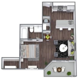 Studio, 1 bath, 491 sqft, $1,352