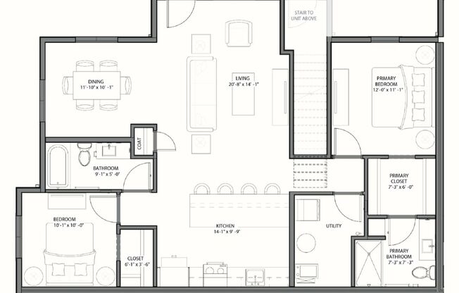 2 beds, 2 baths, 1,167 sqft, $1,925, Unit 2E101