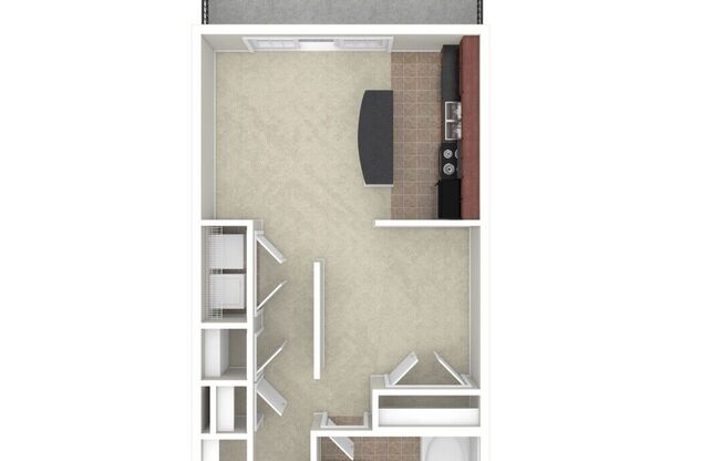 Studio, 1 bath, 518 sqft, $1,395