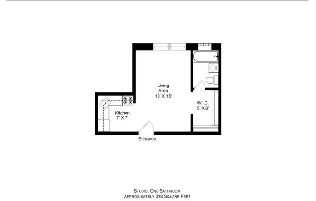 Studio, 1 bath, 300 sqft, $1,395, Unit 303