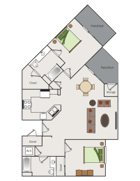 2 beds, 2 baths, 1,035 sqft, $3,014