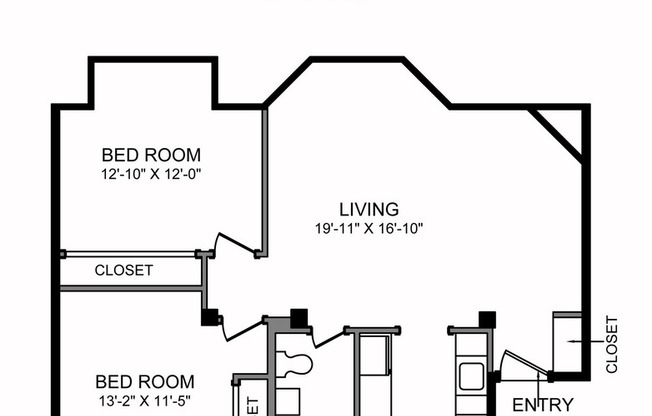 2 beds, 1 bath, 817 sqft, $3,200, Unit 03-105