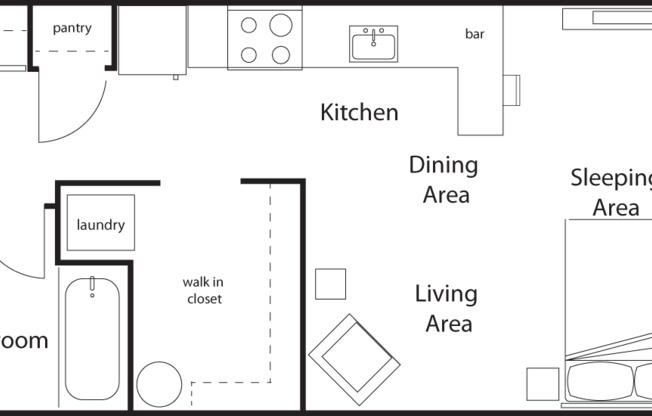 Studio, 1 bath, 521 sqft, $1,810