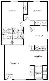 3 beds, 2 baths, 1,008 sqft, $1,750