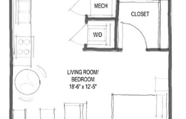 Studio, 1 bath, 551 sqft, $1,816