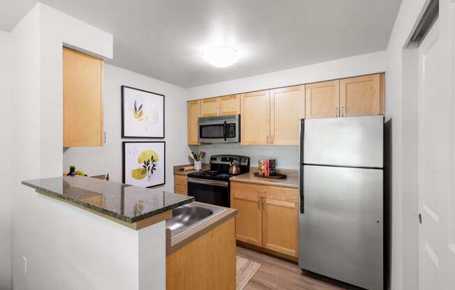 our apartments offer a modern kitchen with stainless steel appliances