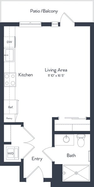 Studio, 1 bath, 459 sqft, $1,480