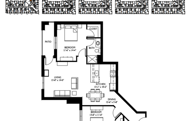 2 beds, 2 baths, 1,147 sqft, $2,100, Unit 116