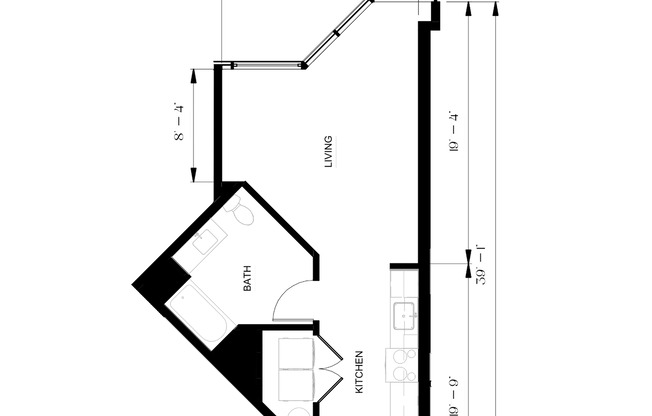 Studio, 1 bath, 546 sqft, $1,895, Unit 108
