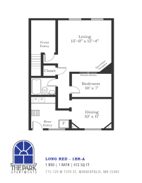 1 bed, 1 bath, 672 sqft, $1,015