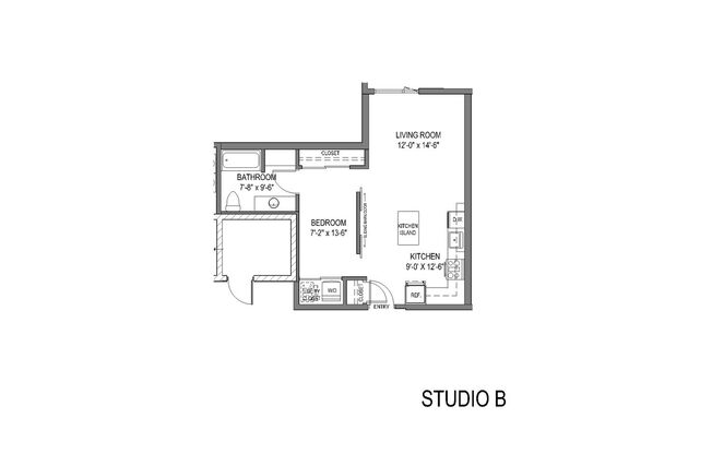 Studio, 1 bath, 602 sqft, $1,475, Unit 411