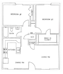 2 beds, 1 bath, 781 sqft, $1,489