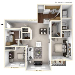 2 beds, 2 baths, 1,111 sqft, $1,642