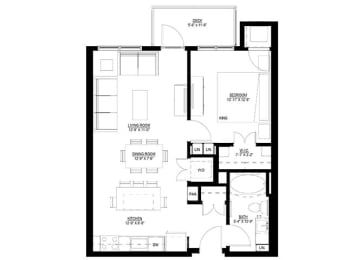1 bed, 1 bath, 726 sqft, $1,425