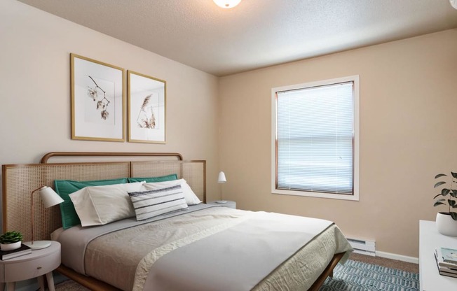 Furnished Bedroom with Natural Light from Window