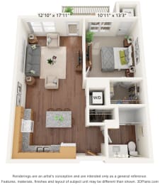 1 bed, 1 bath, 663 sqft, $1,357