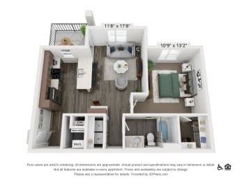 1 bed, 1 bath, 723 sqft, $1,620