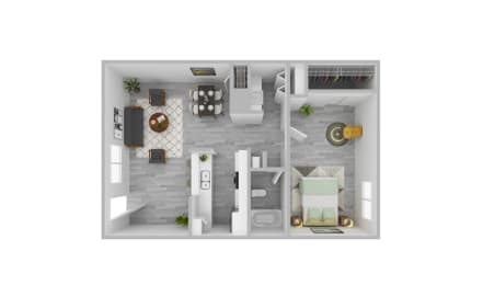 1 bed, 1 bath, 618 sqft, $930