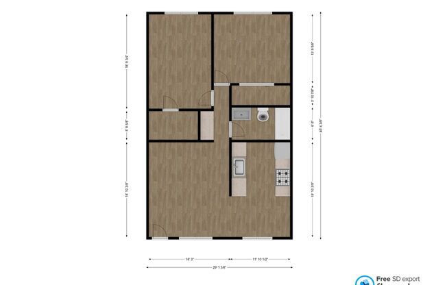 2 beds, 1 bath, 748 sqft, $2,245, Unit 1429