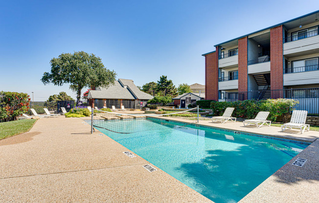 the swimming pool at our apartments