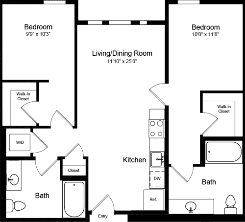 2 beds, 2 baths, 941 sqft, $4,684, Unit 305