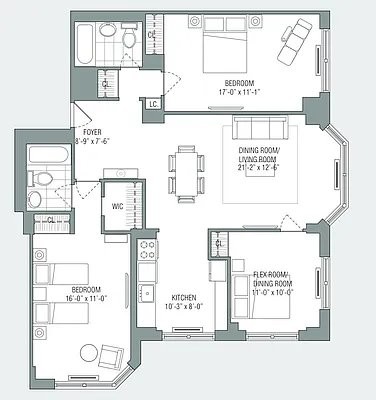 3 beds, 2 baths, $10,995, Unit 31C
