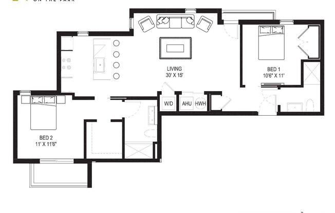 2 beds, 2 baths, 927 sqft, $2,863, Unit 404