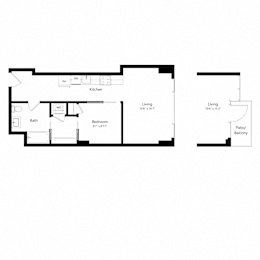 1 bed, 1 bath, 610 sqft, $2,002