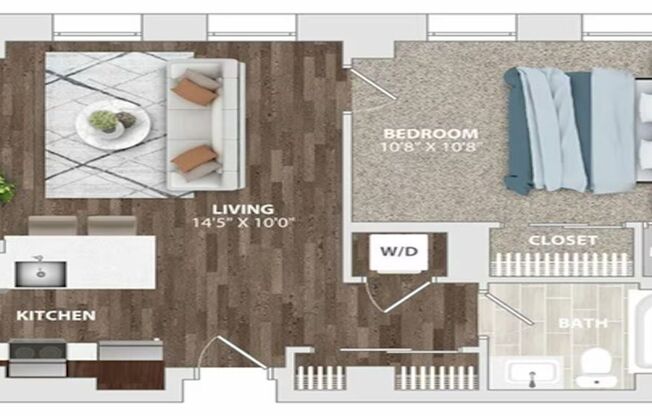 1 bed, 1 bath, 499 sqft, $1,650, Unit HA-804
