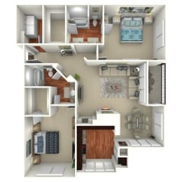 2 beds, 2 baths, 1,289 sqft, $1,923