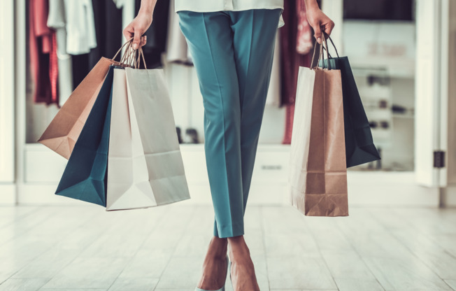 Woman  Shopping holding shopping bags