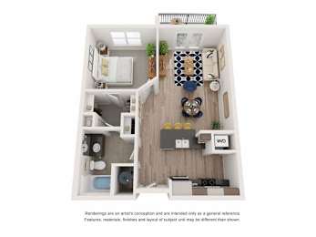 1 bed, 1 bath, 711 sqft, $1,619