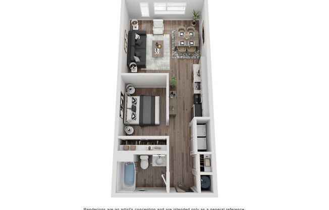 1 bed, 1 bath, 668 sqft, $1,249
