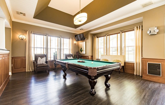 Billiards Table in Clubhouse at Fieldstone Farm Odenton apartments