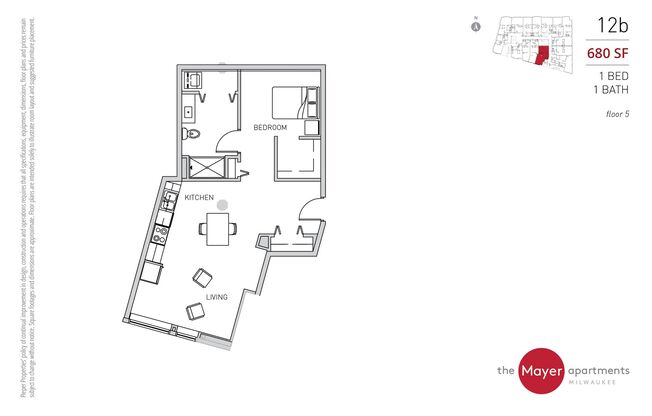 1 bed, 1 bath, 680 sqft, $1,600, Unit 512