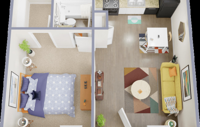 1 bed, 1 bath, 418 sqft, $800