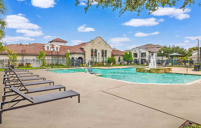 Poolside Relaxing Area at Mission at Baytown, Texas