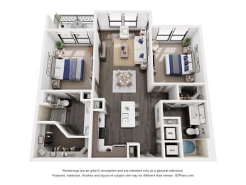 2 beds, 2 baths, 1,093 sqft, $2,714
