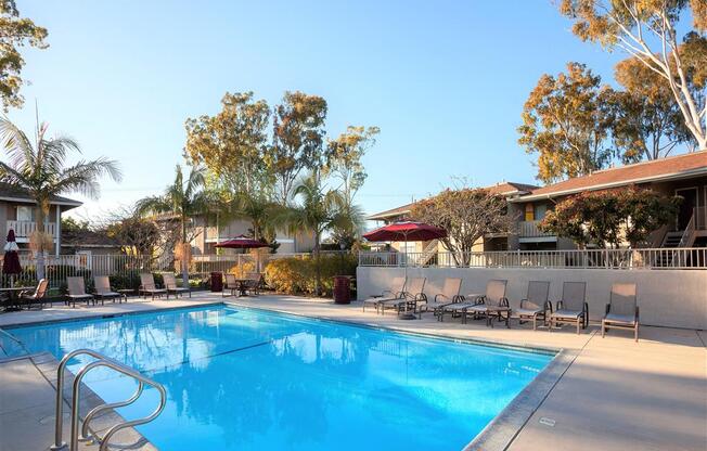 Outdoor Swimming Pool, at Patterson Place Apartments, Towbes, Santa Barbara, CA