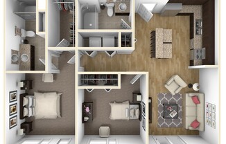 2 beds, 2 baths, 938 sqft, $2,025, Unit 222