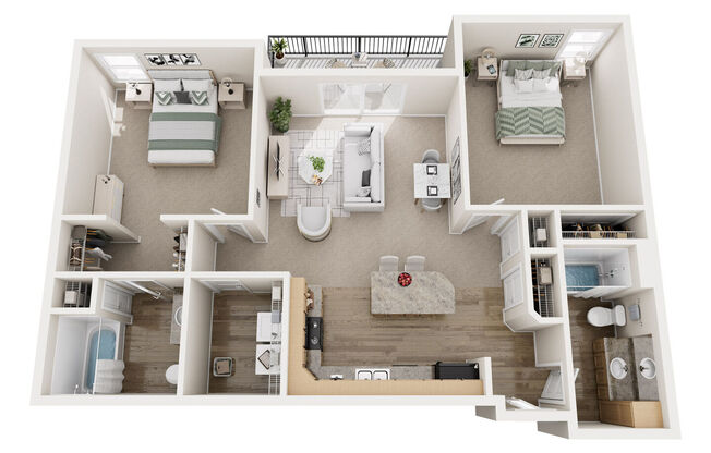 2 beds, 2 baths, 1,007 sqft, $1,330