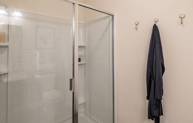 Oval Tub With Combo Shower at Abberly CenterPointe Apartment Homes by HHHunt, Virginia