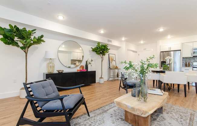 livingroom at Ace on Orange Grove Apartments in Los Angeles, California.