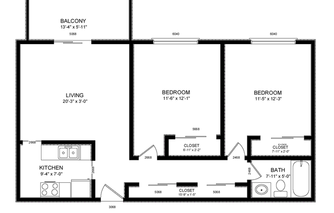 2 beds, 1 bath, 855 sqft, $1,325, Unit 552-02