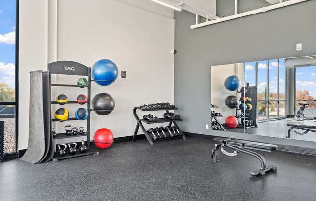 a close up of a playground with balls and towers