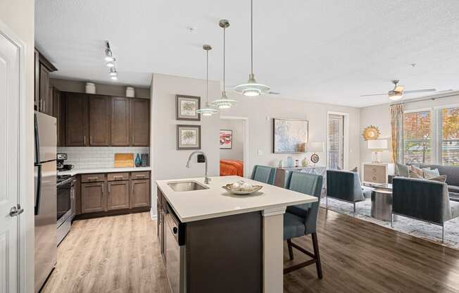 the preserve at ballantyne commons kitchen and living room