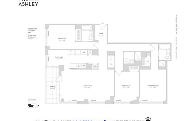 3 beds, 3 baths, 1,772 sqft, $12,360, Unit 2401