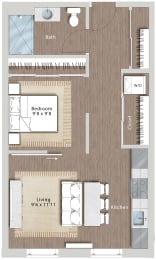 Studio, 1 bath, 579 sqft, $2,239