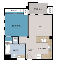 Studio, 1 bath, 603 sqft, $2,146